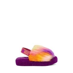 NEW UGG girl's fluff yeah tie die slides in berrylicious